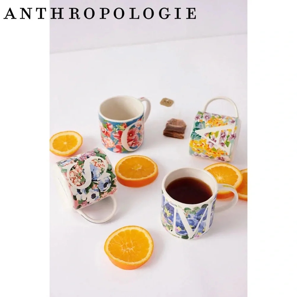 Anthropologie Dawn Monogram Coffee Mug